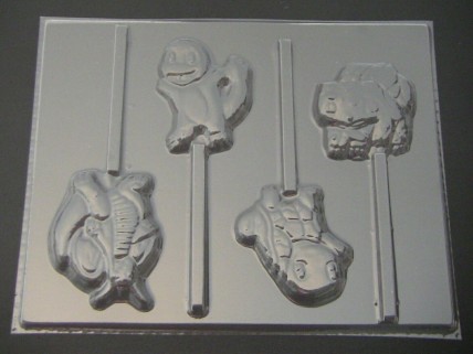 292sp Pokerman Friends Chocolate Candy Lollipop Mold 292sp Pokerman Friends Chocolate Candy Lollipop Mold